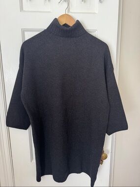 Pomander Place Black Short-Sleeve Turtleneck Knit Dress